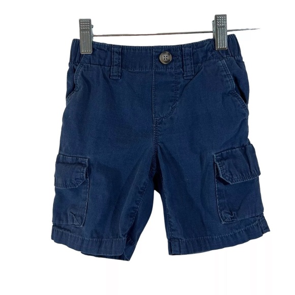Old Navy Girls Navy Blue Cargo Shorts 3T Elastic Waist Pockets Pull On Cotton - Picture 1 of 5